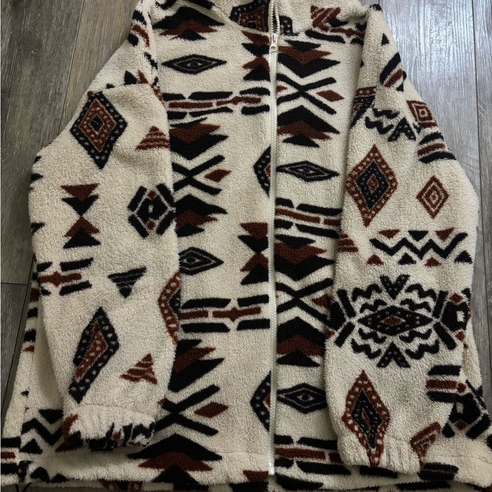 Tribal Pattern Fleece Jacket